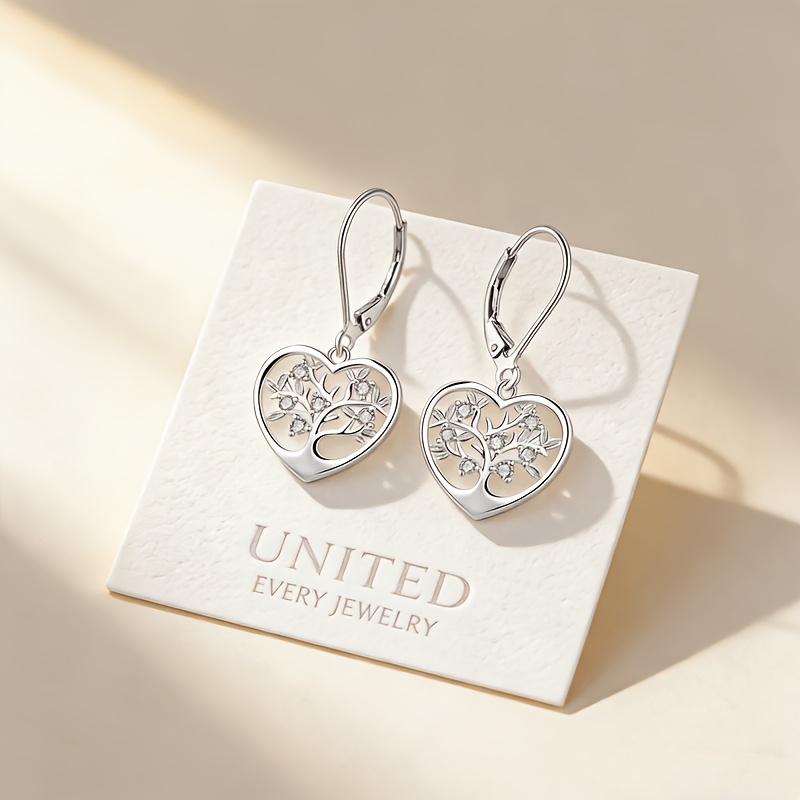 Women's Heart-Shaped Hanging Earrings, Elegant & Easy